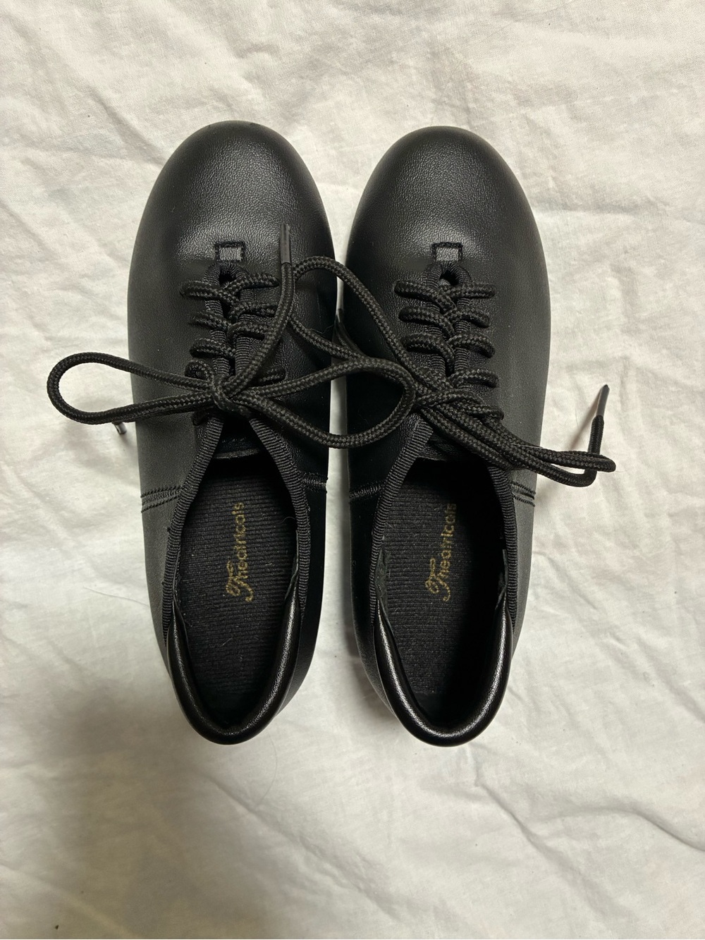 Kids Black Lace-Up Tap Shoes